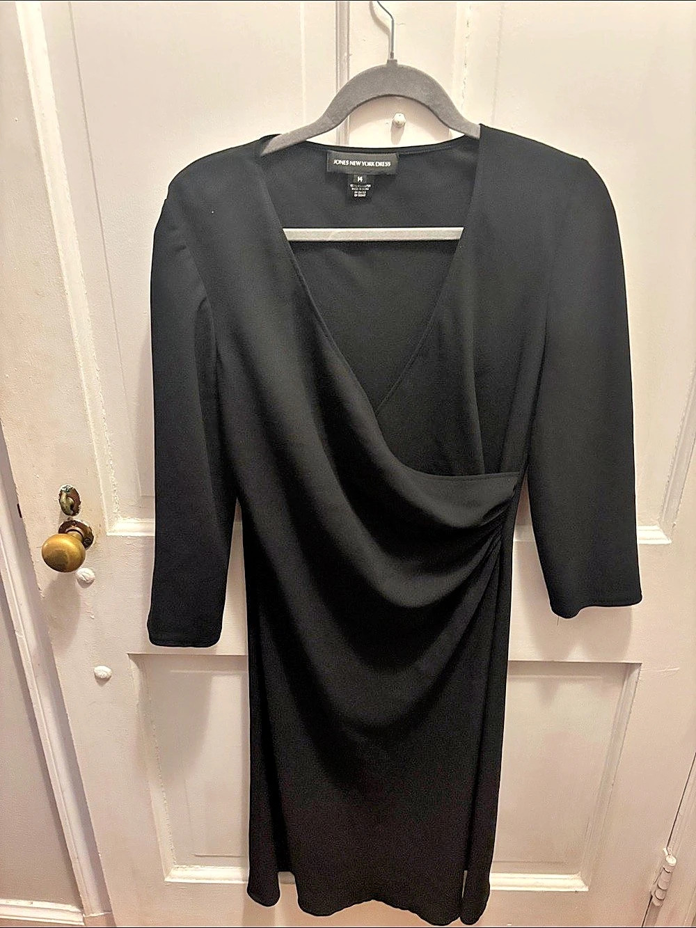 Jones New York Black Crepe Dress Size 14 Like New
